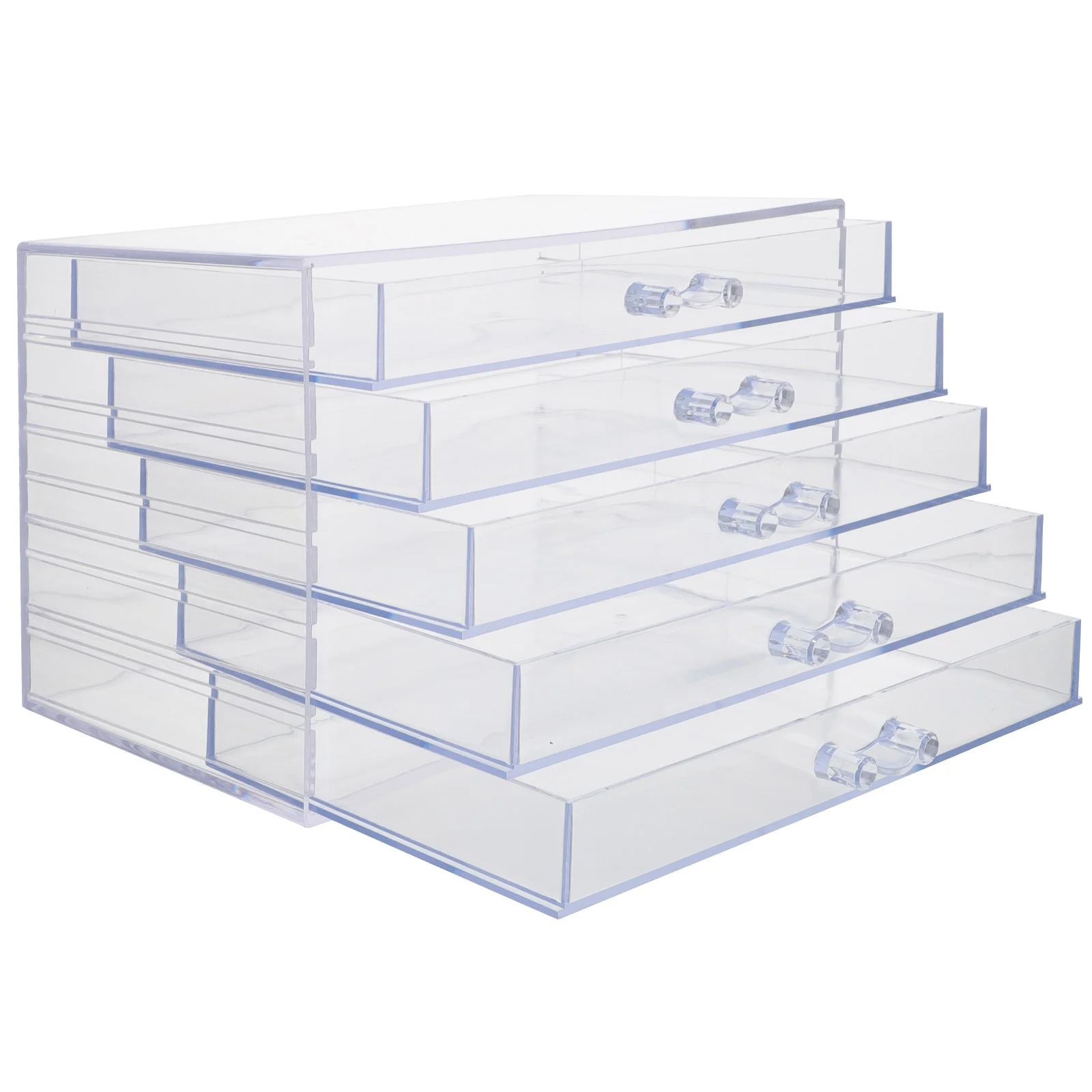 

Tiers Storage Nail Box Acrylic Drawers Makeup Organizer Display Case Transparent Jewelry Organizer Desktop Drawer Box