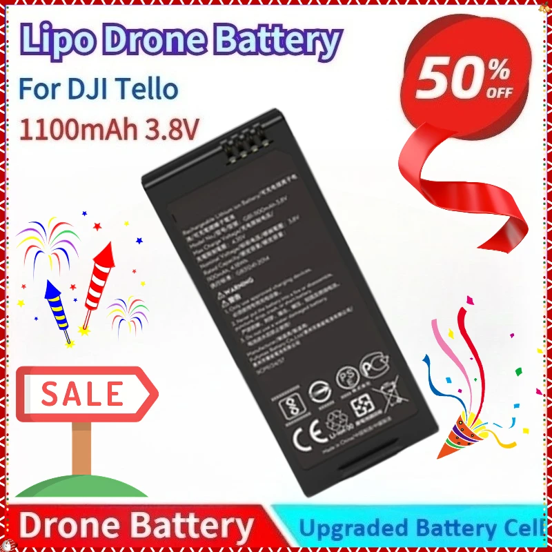 

New 1100mAh 3.8V Drone Battery for Tello Accessories Charger Hub and Single-Battery Charging Cable for DJI Tello Flight Battery
