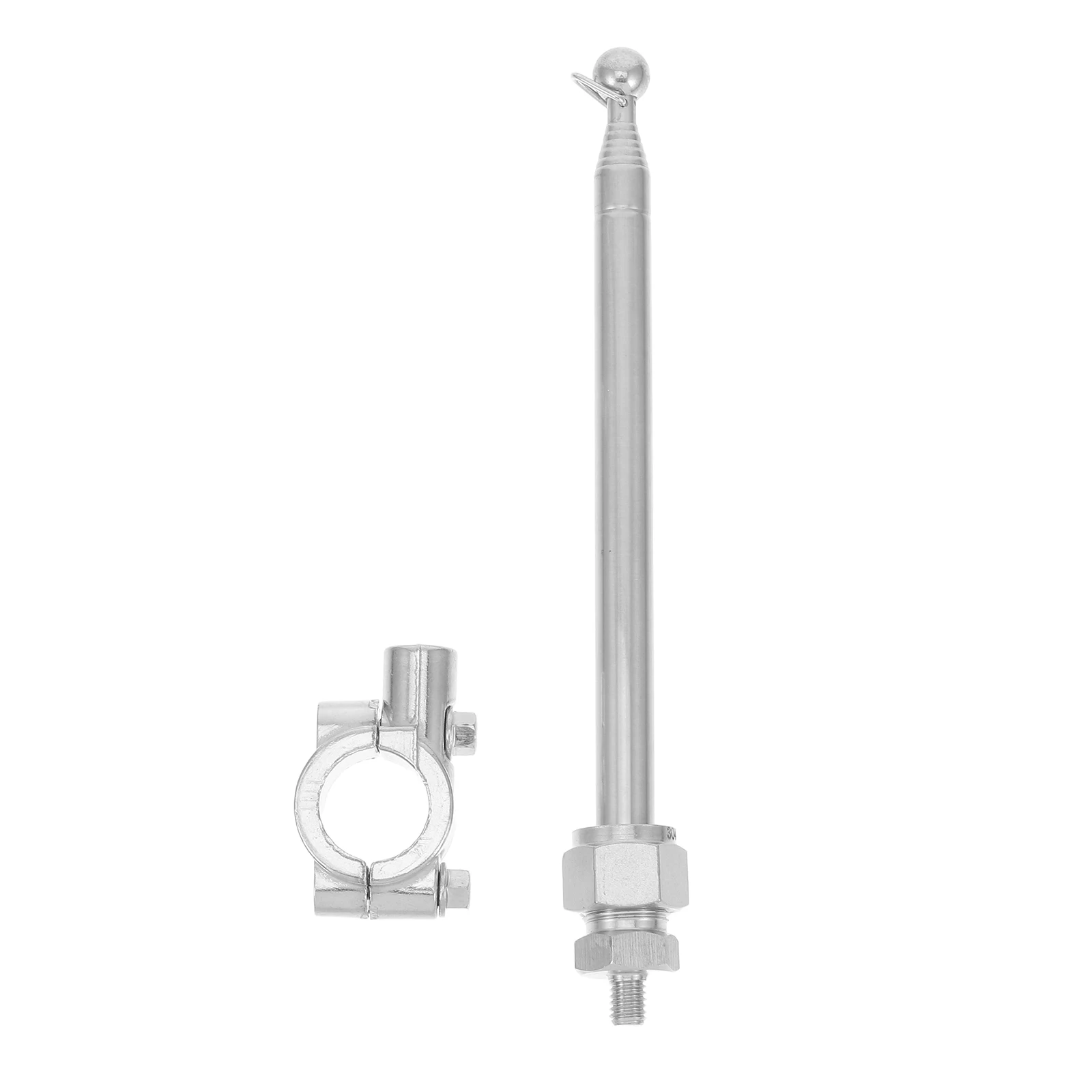 

Motorcycle Flagpole Dirt Bike Accessories Telescope Silver Stainless Steel Holder