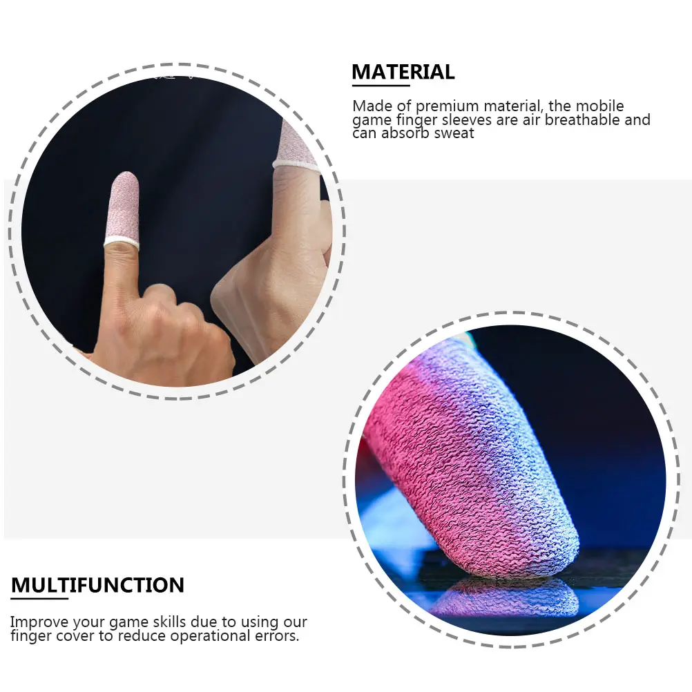 

13 Pairs Pink Carbon Fiber Finger Sleeves Lightweight Sweat Absorbent Anti Friction Gaming Thumb Protectors Fits Most Sizes R om