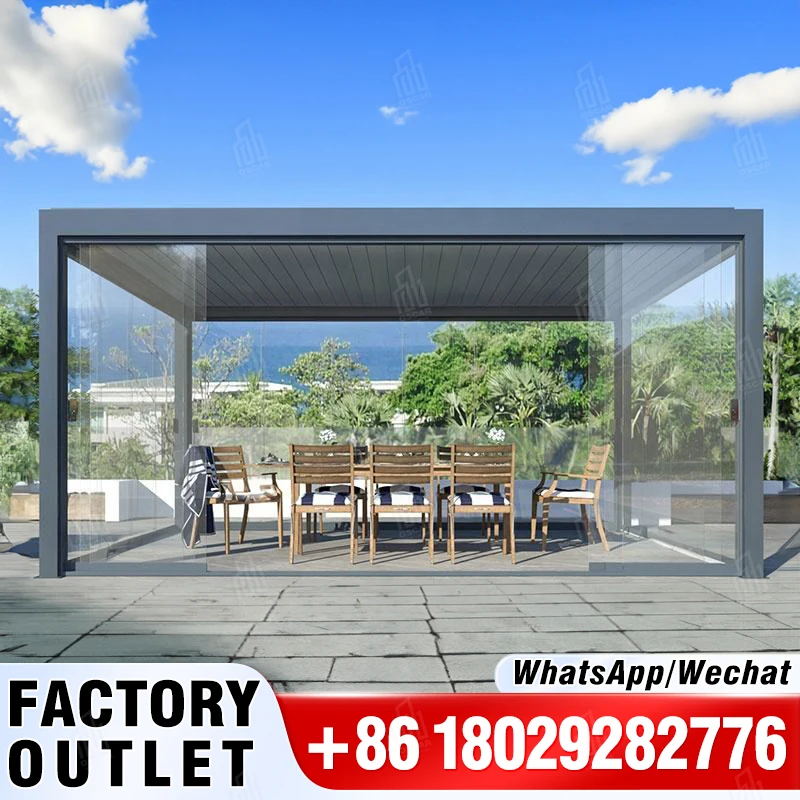 

Retractable balcony patio cover roof aluminum pergolas de patio with full sizes