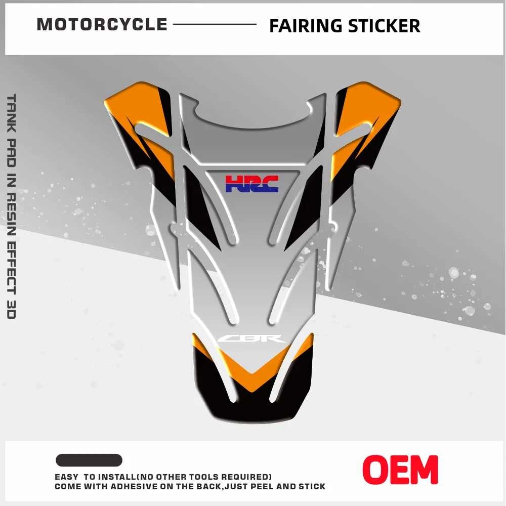 For CBR CBR600RR CBR1000RR REPSOL CBR900 CBR929 CBR954 CBR250 Motorcycle Chrome CBR HRC Decal Fuel Tank Cap Cover Sticker Pad