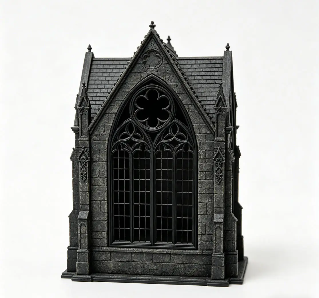 

1:12 Scale Dollhouse Gothic Arched Window Frame, Ornate Cathedral Style Lattice, Dollhouse Scene Layout Accessory