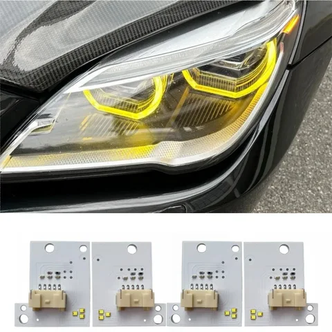Желтые светодиодные чипы для фар BMW F06 F12 F13 LCI M6 640i 650i, золотые световые элементы, установка Plug and Play, аксессуары для тюнинга.