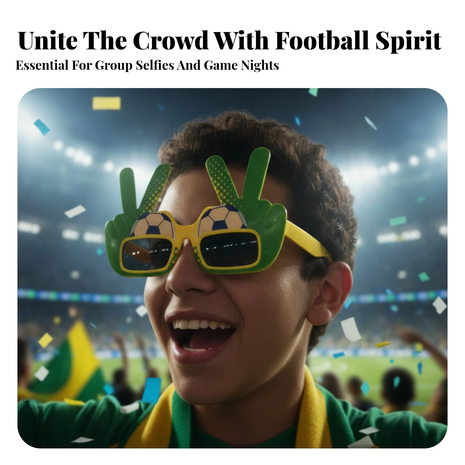 Hand Sign Glasses Novelty Design Soccer Fan Shades Yellow Edging Brazil Football Glasses Team Spirit Themed Eyeglasses