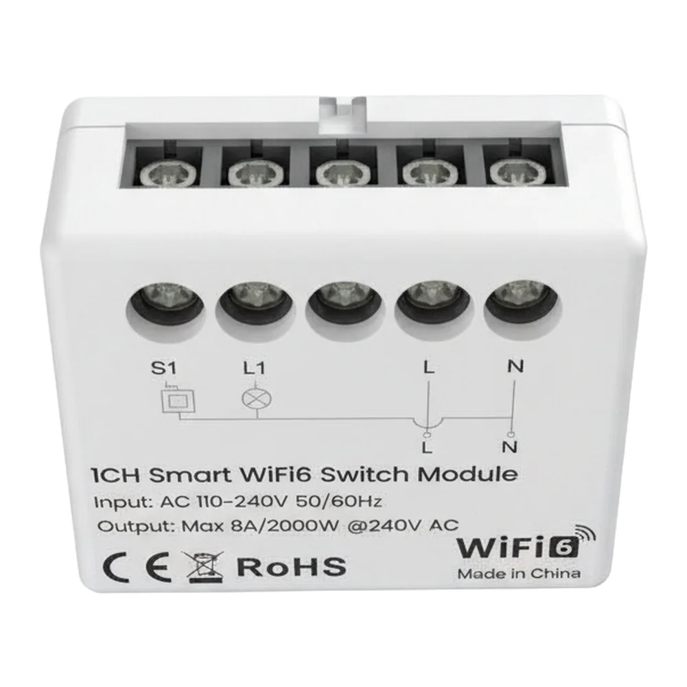 

Умный Wi-Fi выключатель для уличных фонарей (контроль включения/выключения), компактный дизайн, подходит для монтажной коробки, функция реле сигнала