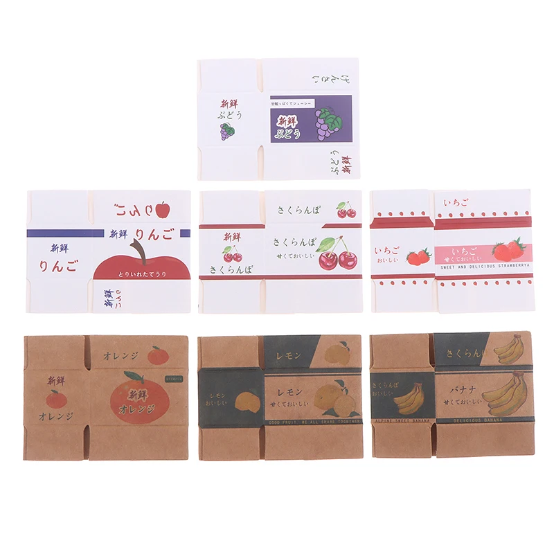 1/12 Scatole di carta per casa delle bambole Modello Casa delle bambole Mini Simulazione Scatola di frutta Decorazione per casa delle bambole Scena Giocattoli Accessori
