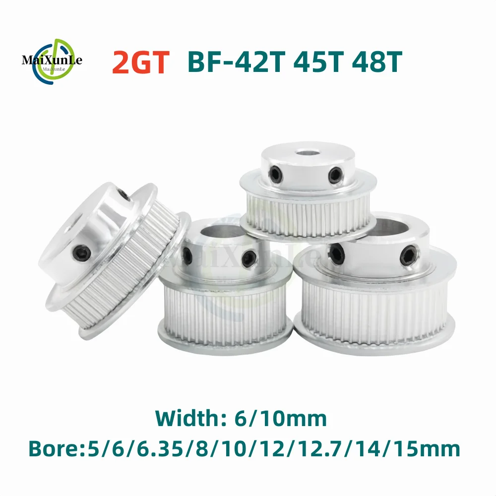 

GT2 Timing Pulley 2GT 42/45/48 Tooth Bore 5~15mm Synchronous Wheel Suitable for Belt Width 6/10mm 3D Printer Parts