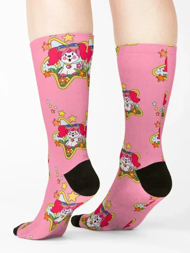 Poochie - Retro 80s Pink Dog Socks luxury sports stockings Stockings man winter thermal Girl'S Socks Men's