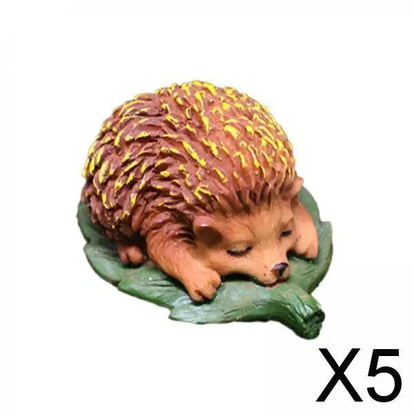 

5X Hedgehog Statue Animal Figure for Indoor and Outdoor Flower Bed Yard Patio