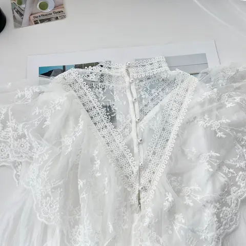 8 best sales vit viktoriansk klänning - №3