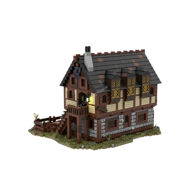 3124pcs Medieval Traders House & Farm Modular Model Moc Building Bricks Castle DIY Sets Assembly Blocks   presents
