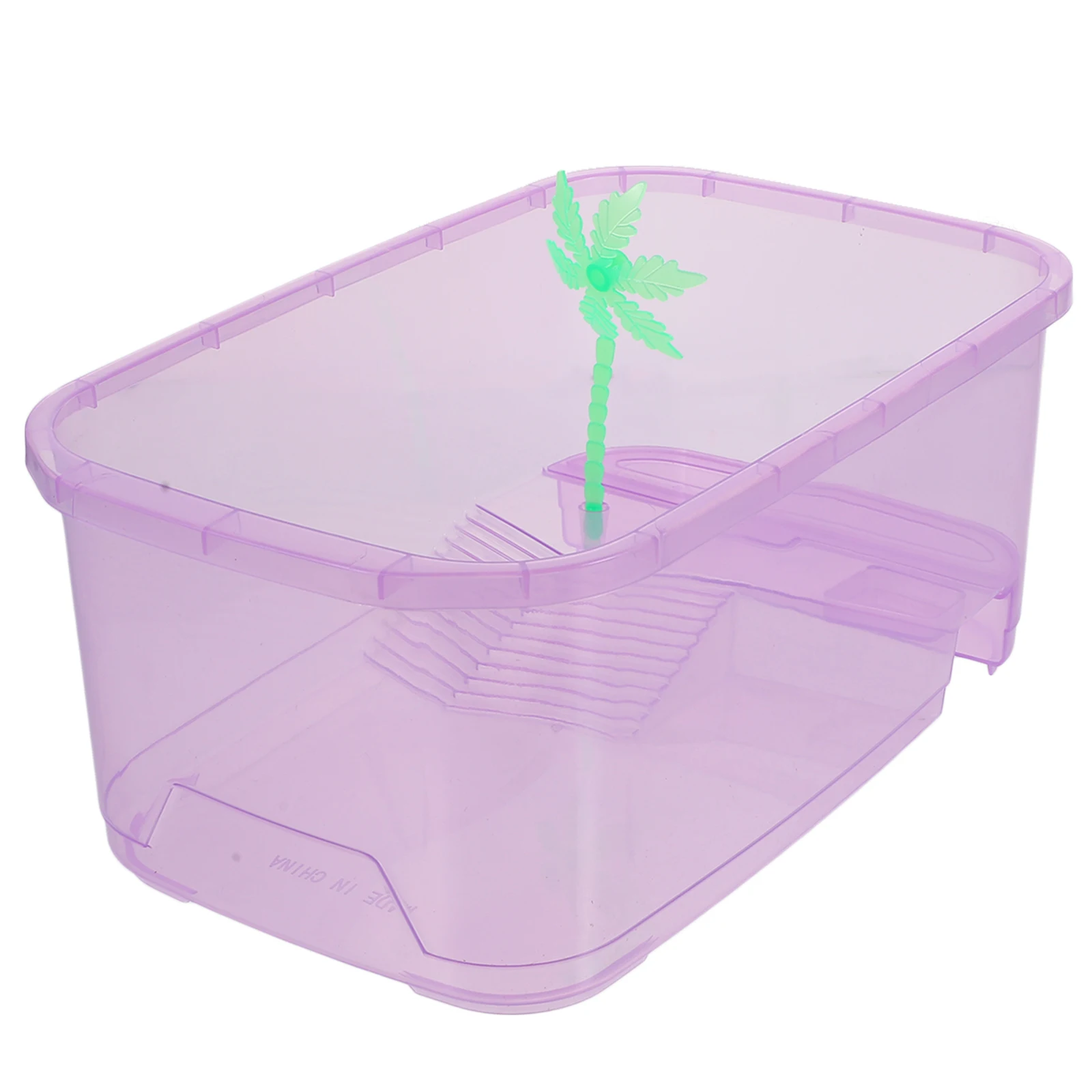 Plastic Turtle Pot Enclosure Aquarium Small Terrarium Portable Reptile Feeding Tank Container Breeding Safe