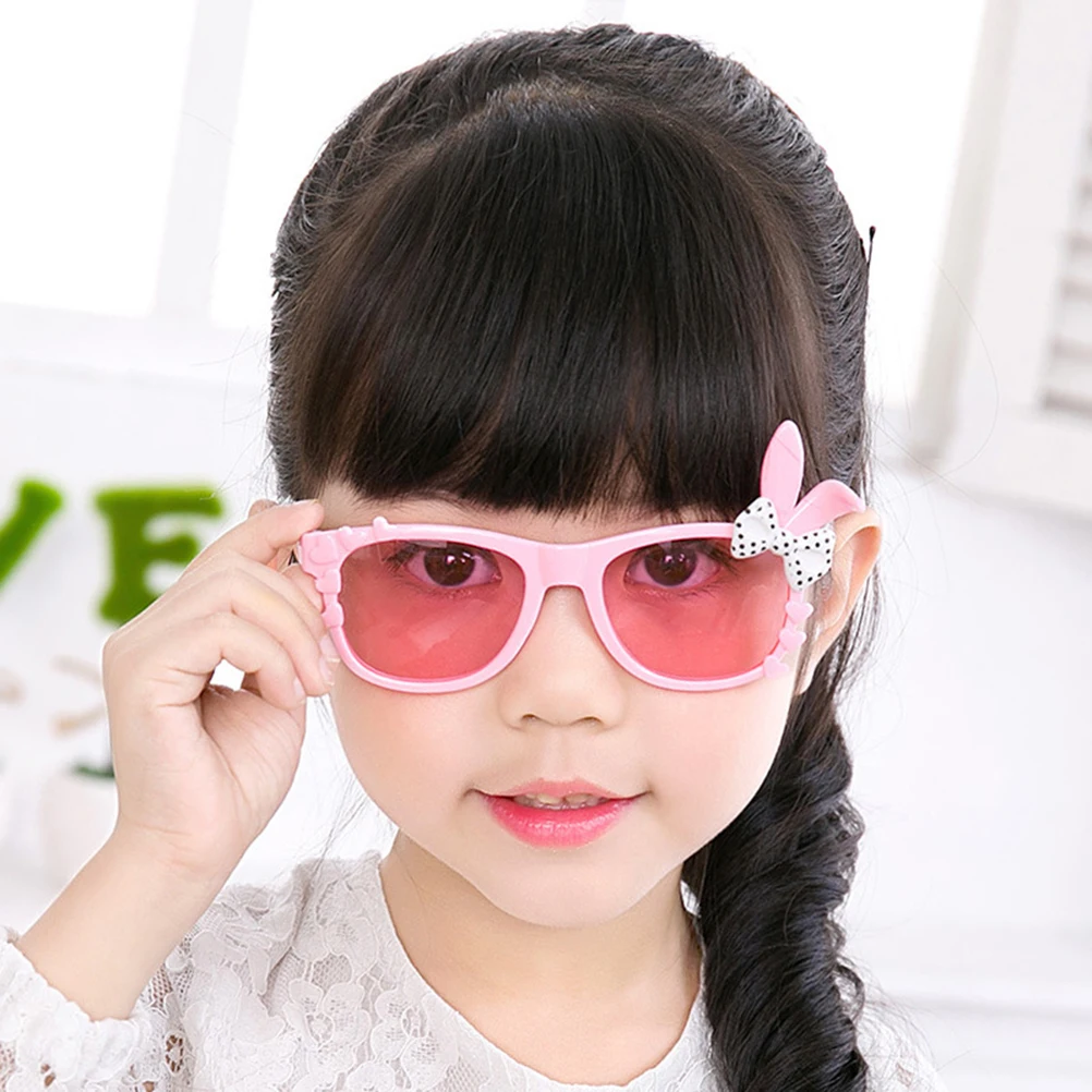 

2pcs Rabbit Ear Sunglasses Kids Bowknot Glasses Lightweight Durable Party Accessories Children Outdoor Decor Functional Wear