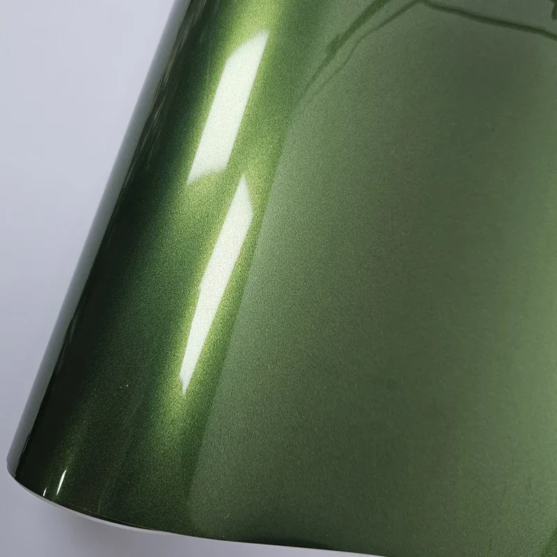 ملصق تغليف السيارة من الفينيل باللون الأخضر المعدني عالي اللمعان على غطاء محرك السيارة لغطاء فيلم السيارة ورقائق التغليف #3