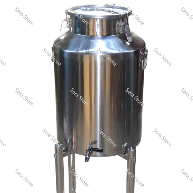50LB 304 Stainless Steel Sealed Drum | 25L Food-Grade Bucket for Oil, Milk, Rice & Wine Storage & Transport