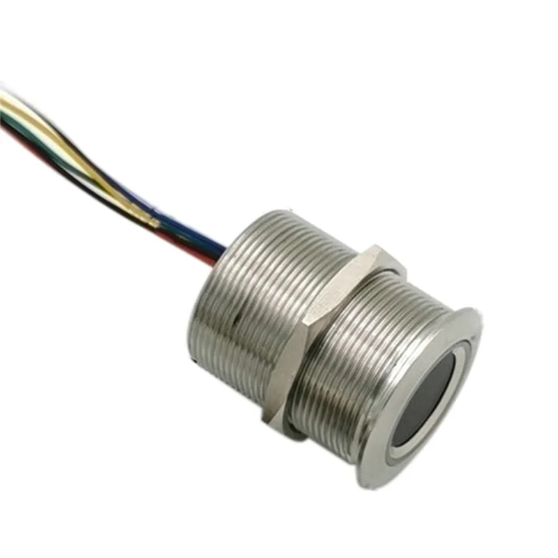 N82R R503 Circular Round RGB Ring Indicator LED Control DC3.3V MX1.0-6Pin Capacitive Fingerprint Module Sensor Scanner, 32Mm