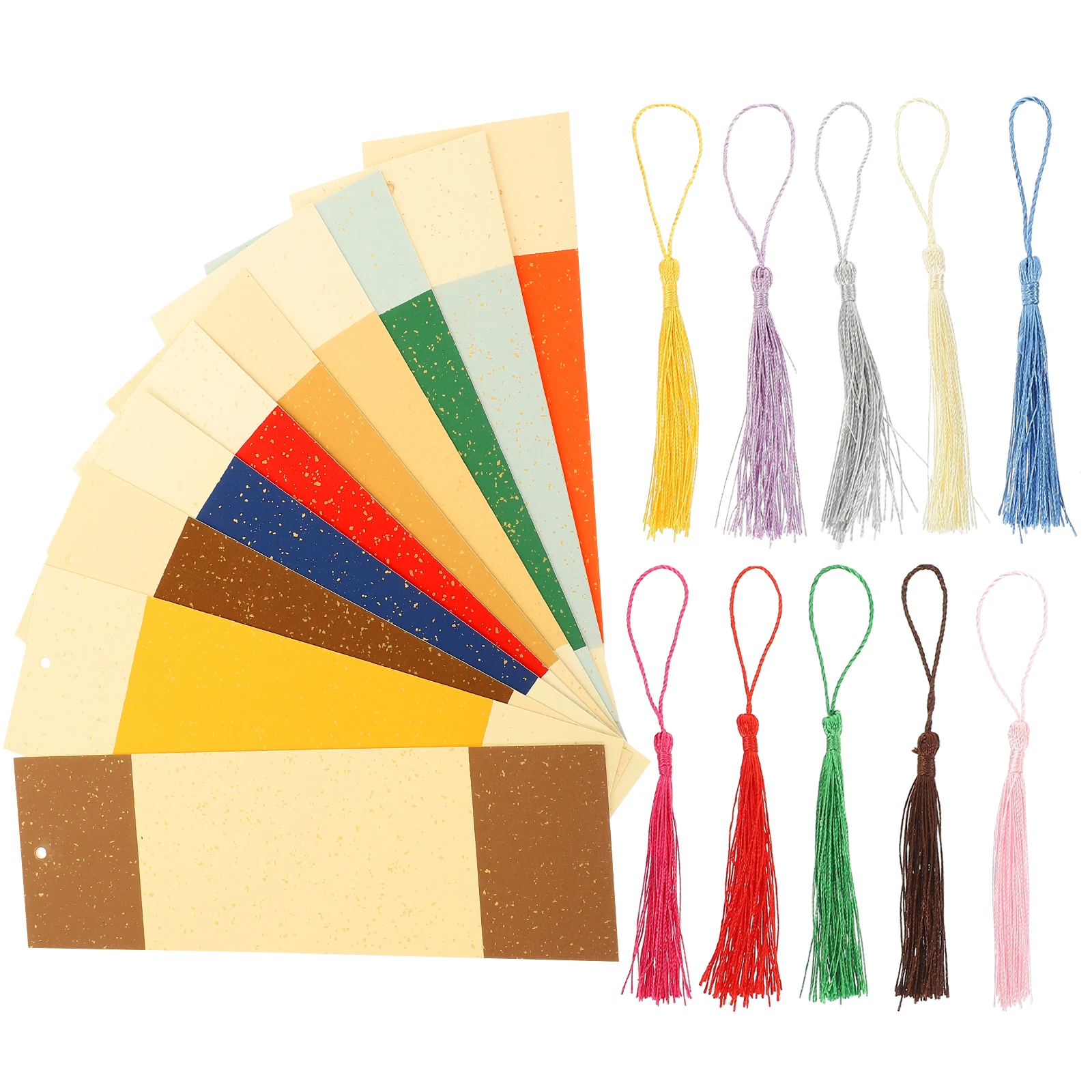 

10Sets DIY Blank Paper Bookmarks Chinese Style Tassel Book Page Markers Reading Markers for Students Office Supplies
