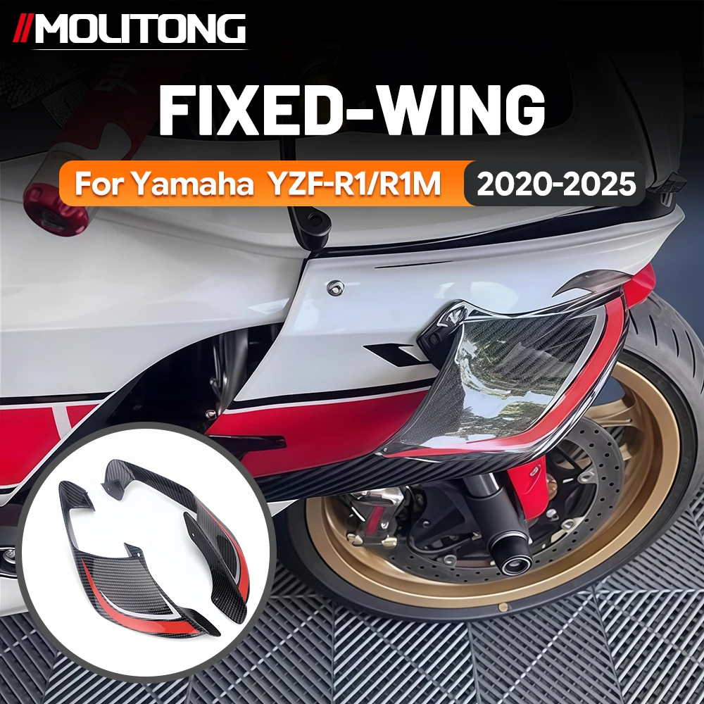 Motorcycle High-Quality Front Winglets Spoilers Small Wings For Yamaha YZF-R1 R1M 2020-2025 Fixed Aerodynamic Wings