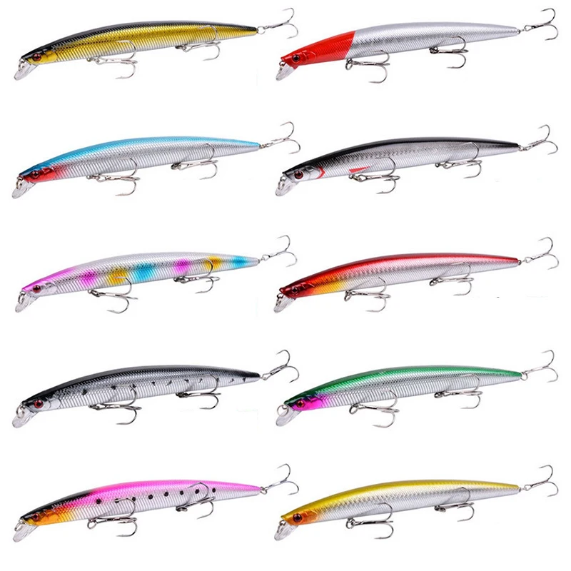 

10 шт., искусственная приманка, жесткая приманка для гольяна, набор рыболовных приманок для щуки, троллинга, рыболовные снасти, 18 см, 24 г, комплект искусственных приманок