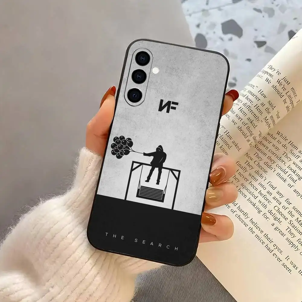 حافظة هاتف رائعة N-NF R-Rapper-es لهاتف سامسونج جالاكسي A73، A72، A71، A70، A53، A52، A51، غطاء أسود ناعم آخر