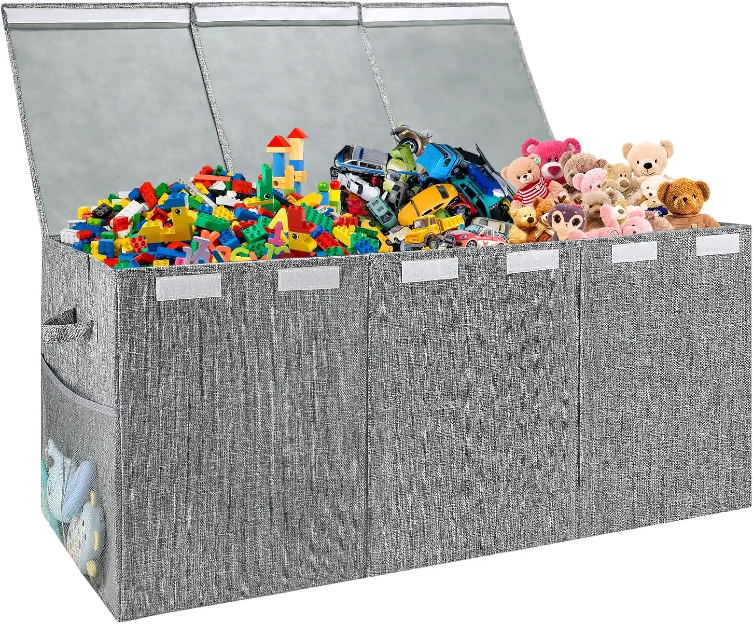 

Extra Large Collapsible Toy Storage Box with Lid and Dividers, 40x16x14 Inches for Kids Room Organization