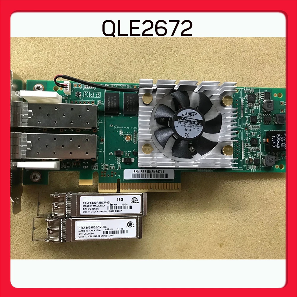 For QLogic 2-Port 16Gb HBA Fibre Channel Card PCIE X8 QLE2672