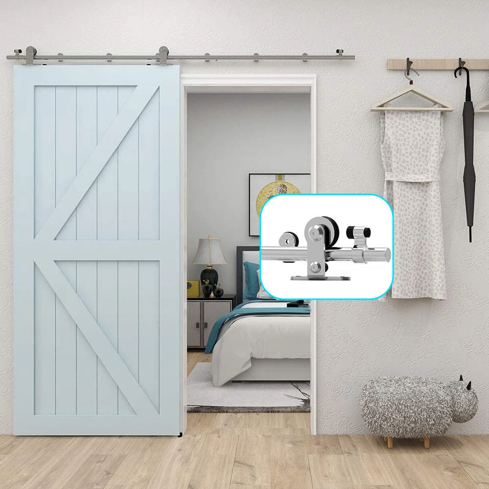 Imagem -02 - Rolos de em Forma de t da Ferragem da Porta do Celeiro Deslizante com Rolo Grande Somente Rolos Par Aço Inoxidável