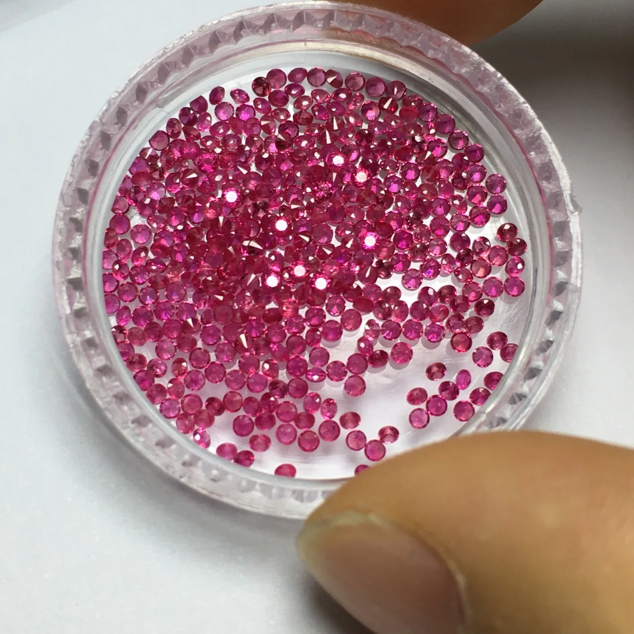 Factory Wholesale 100% Real Natural Round Rose Pink Ruby Gemstone Loose Gems Diy Material for Jewelry