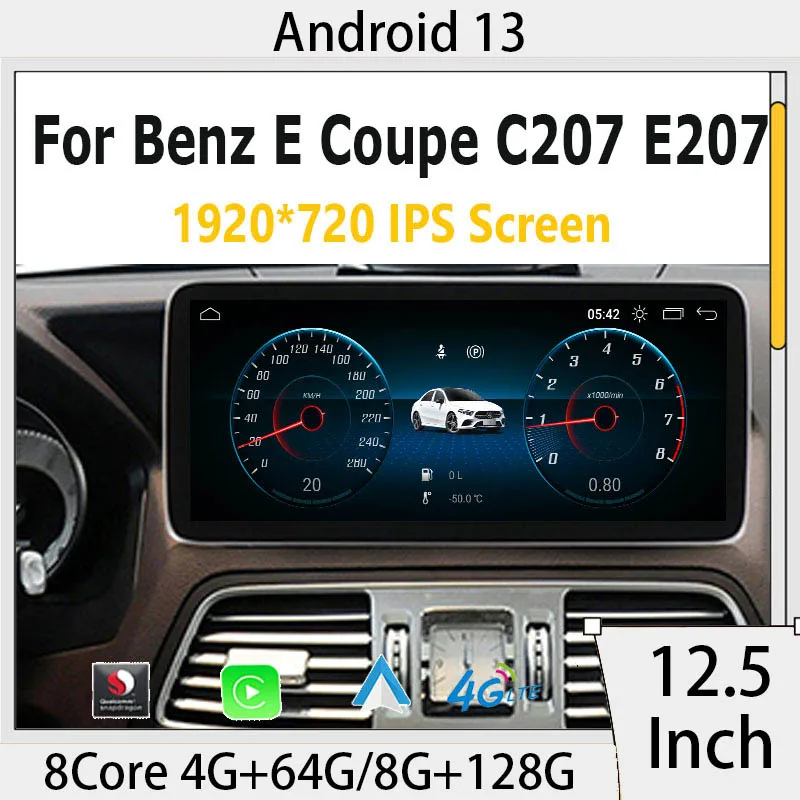 

Navigation For Mercedes Benz E Coupe C207 A207 Qualcomm Android13 System Apple Carplay AUTO Car Video Player Multimedia 8G+128G