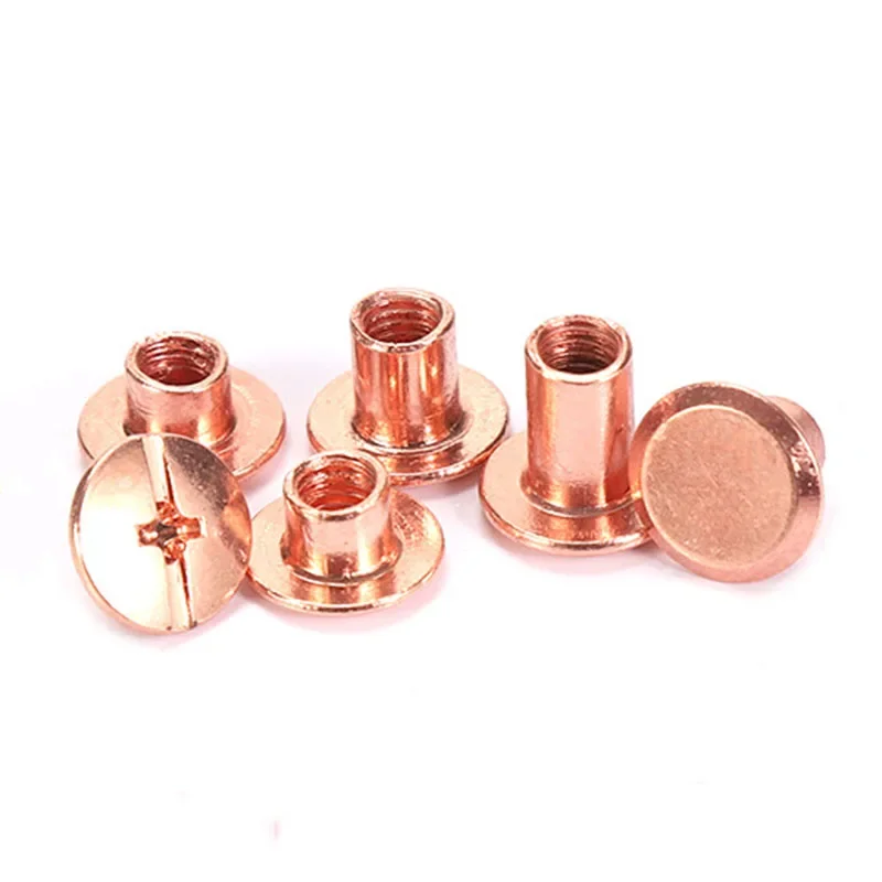 10 pz oro rosa rilegatura Chicago viti chiodi borchie lunghe rivetti accessori Hardware artigianali in pelle lunghezza asta 4 ~ 50mm