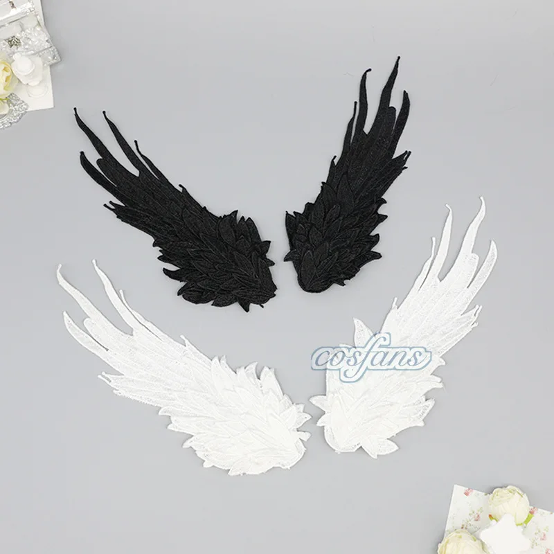 Black Devil Wings Cosplay Accessories Lolita Anime Angel Wing Feather Embroidery Headdress Halloween Party Costumes Hair Props