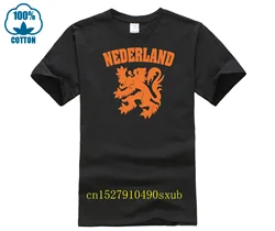 Nederland Netherlands Orange Dutch Lion Soccer 100% Cotton Geek Family Top Tee New Men Summer Tops Casuals T Shirts Hip Hop Tops