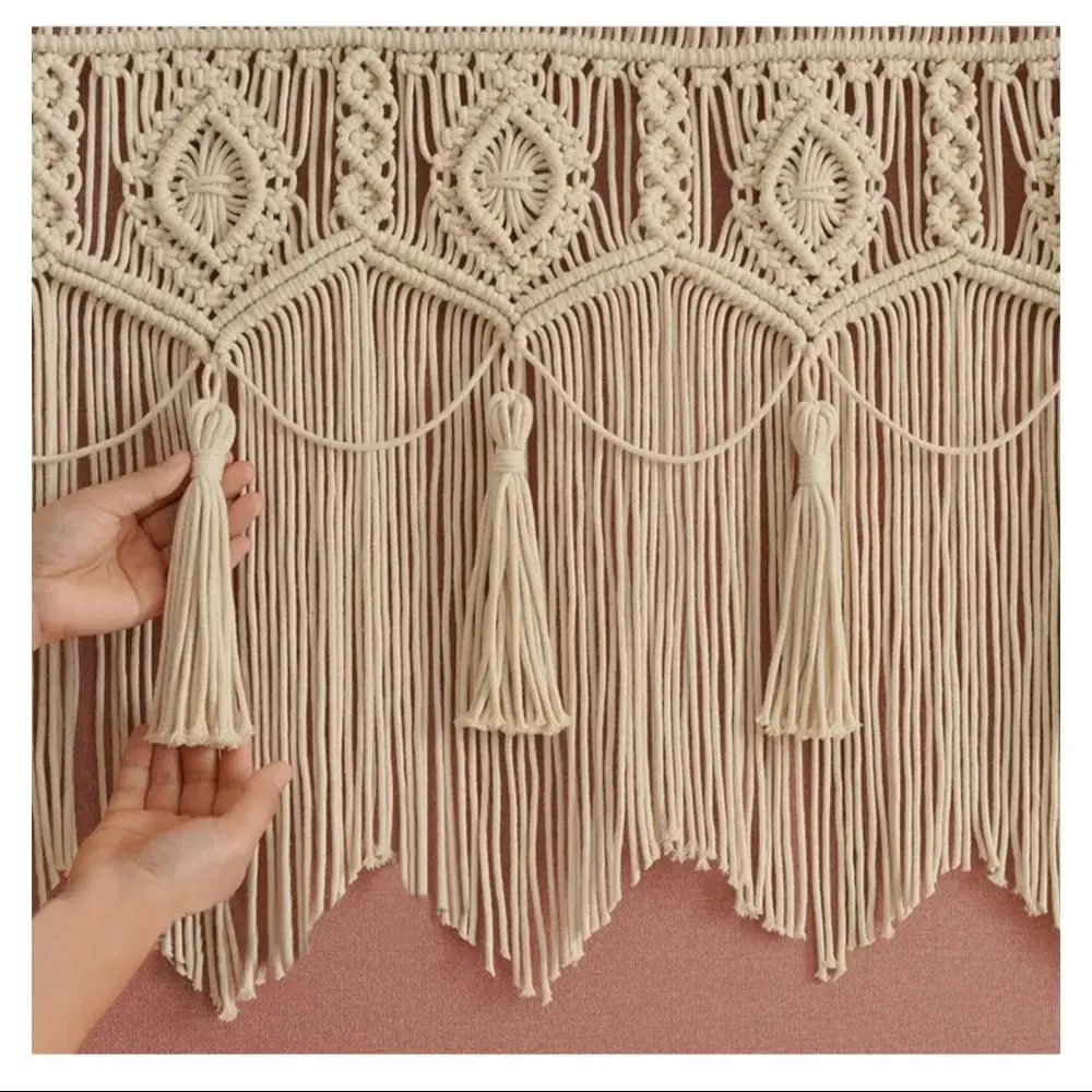 New Nordic Hand Woven Tapestry Curtain, Boho Macrame Valance, Home Wall Hanging Decor