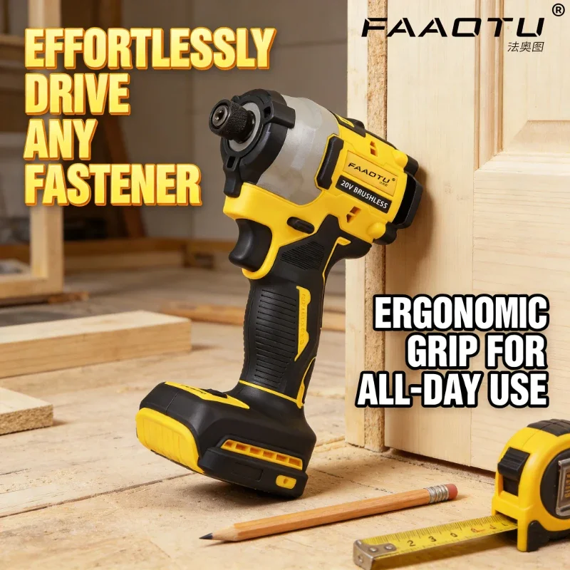

Бесщеточный ударный гайковерт FAAOTU 887 с высоким крутящим моментом, компактный беспроводной инструмент для крепления и сверления, совместим с аккумуляторами DW (без аккумулятора)