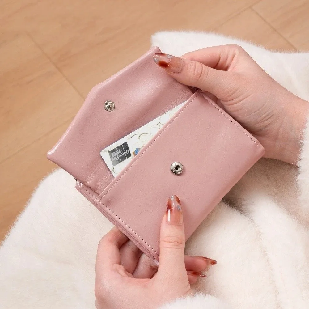 

Модный однотонный короткий кошелек, ультратонкий кошелек с несколькими слотами для монет, женский кошелек из искусственной кожи с держателем для карт