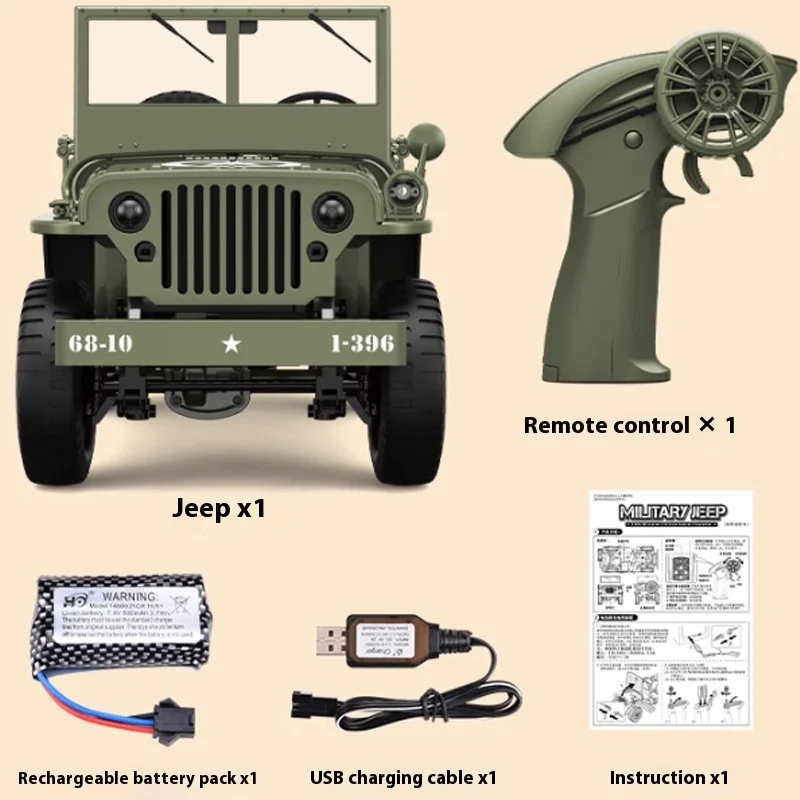 JJRC C8815 Rc Car 1941 JEEP WILLYS 2.4g 4wd RTR Crawler Climbing Scale Military Truck Offroad Vehicle Adult Toy Gift for Kids