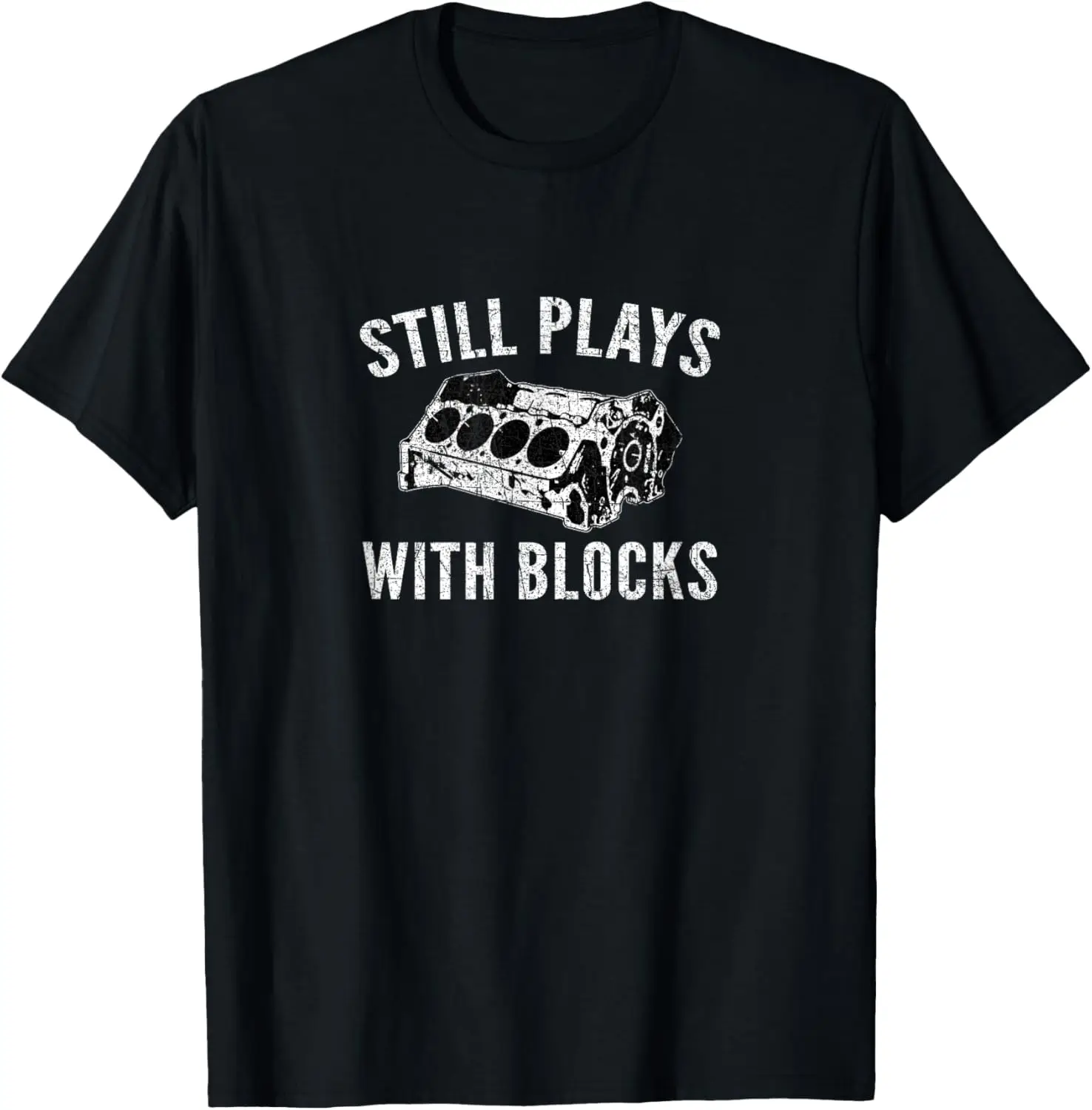 Mens Mechanic Still Plays With Blocks Racecar Race Car Guy T-Shirt
