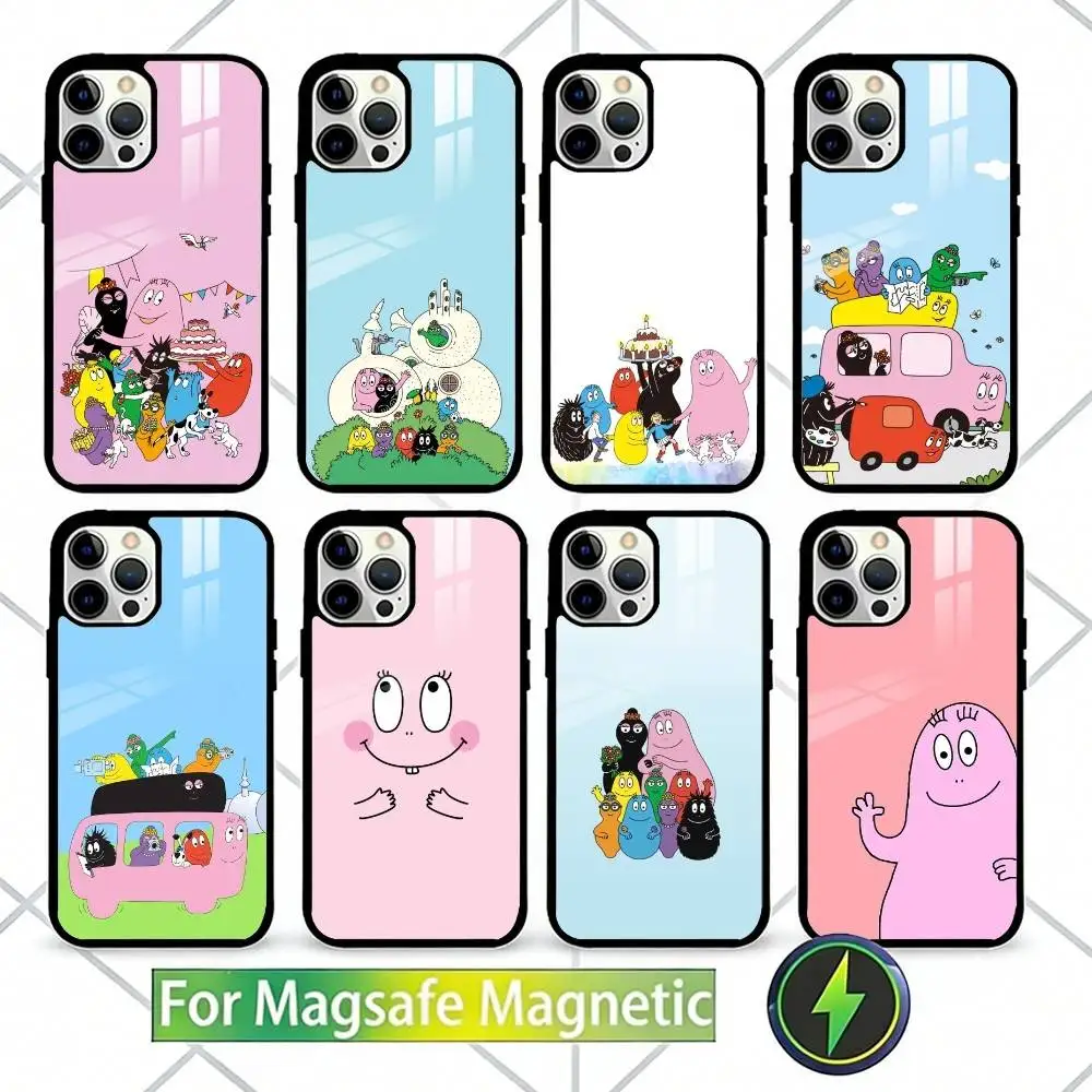 

Cute B-BarbapapaS Phone Case For iPhone17,16,15,14,13 Plus,Pro Max Magnetic For Magsafe Wireless Charging