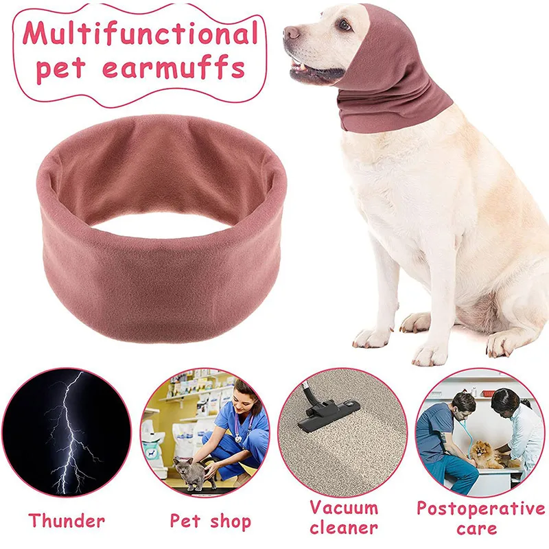 Calming Dog Ears Cover Grooming Bathing Neck Pet Head Protection Ears Warmer Cat Ear Muff Washable Pet Dog Accessories