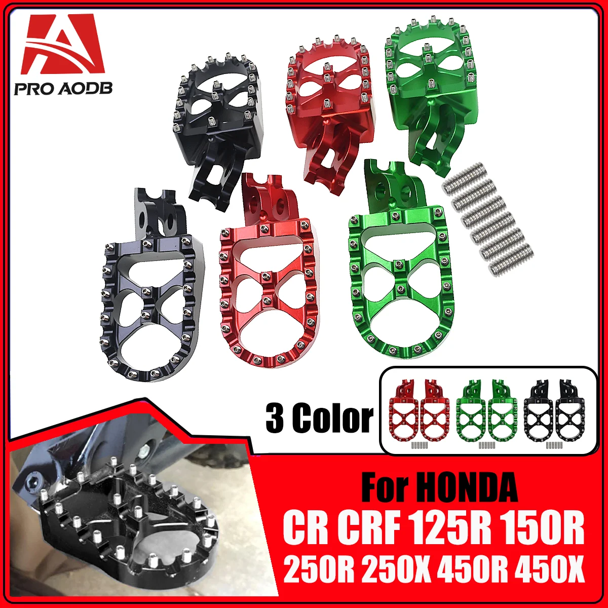 

For HONDA CRF250X CRF450R CRF450X CRF250L CRF250M CR125 CR250 CRF150R CRF250R Motorcycle CNC FootRest Footpegs Foot Pegs Pedals