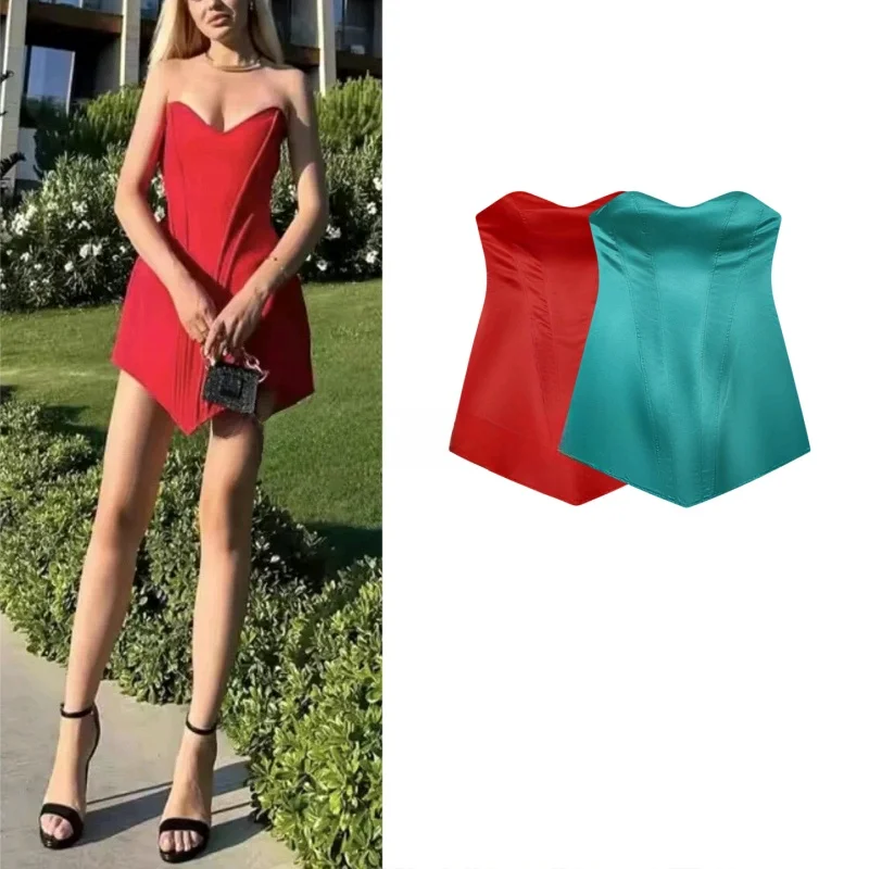 

Сексуальная облегающая юбка трапециевидной формы с воротником-сердечком, Новое поступление, женская юбка трапециевидной формы из полиэстера, повседневная одежда, полиэфирное волокно 00%