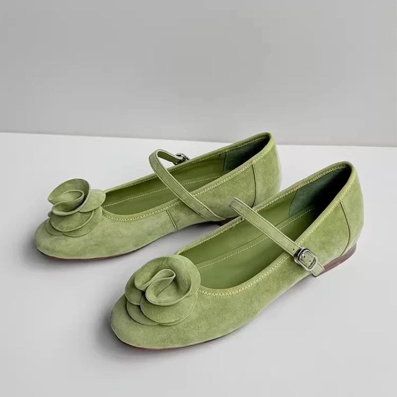 

Flower Flats Women's Shoes Suede Fashion Elegant Loafers Shoes Shallow Dress Comfort Sandals Designer Walking Zapatos De Mujer