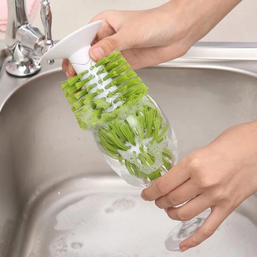 Kitchen Sink Suction Cleaning Brush Cups Goblet Mugs Clean Brushes