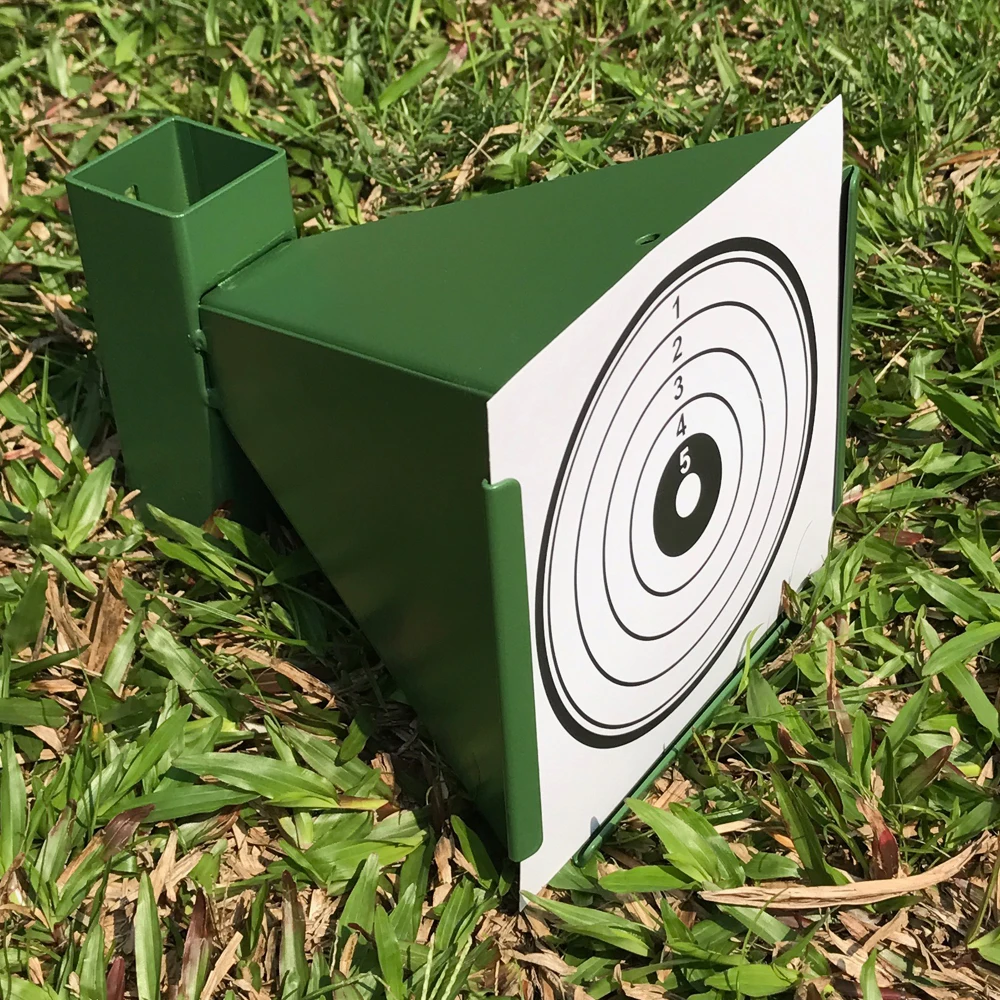 Green Metal Pellet Trap Funnel-shape with 20 Counts Paper Targets Small 5.50 inch 14 cm