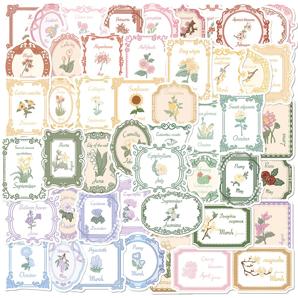 

10/30/50PCS Retro Plant Flower Aesthetic Stickers Graffiti Decal Laptop Luggage Phone Scrapbook Notebook Cartoon Sticker Kid Toy