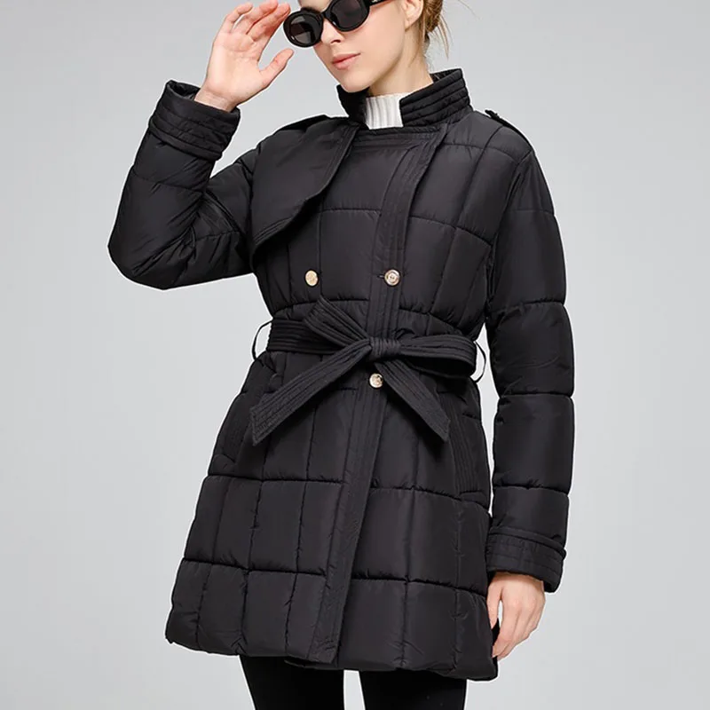 2025 neue Winter Mode Elegante Frauen Baumwolle Jacke Kalt-Beweis Warme Outdoor Casual Temperament Mantel Frauen Baumwolle Jacke