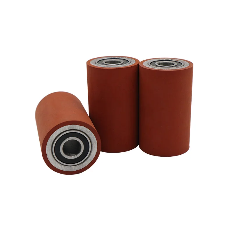 

Woodworking Machinery Parts Rubber Roller Feeding Roller With Bearing for Woodworking Manual Edge Banding Machine