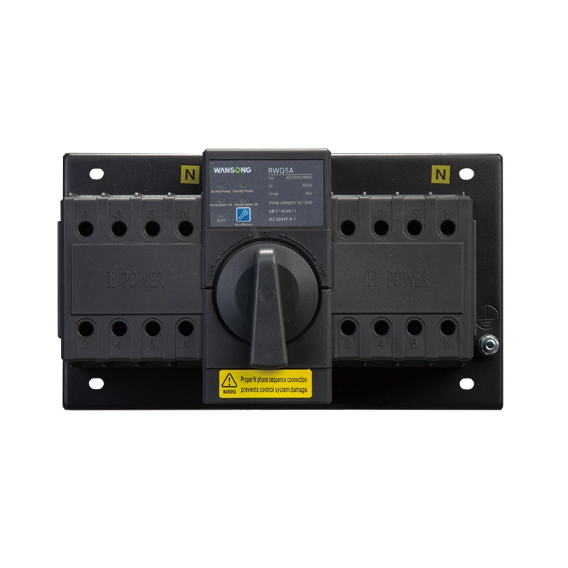 

3P 3 Phase Din Rail ATS Dual Power Automatic Transfer Switch Electrical Selector Switches Uninterrupted Power 63A 100A