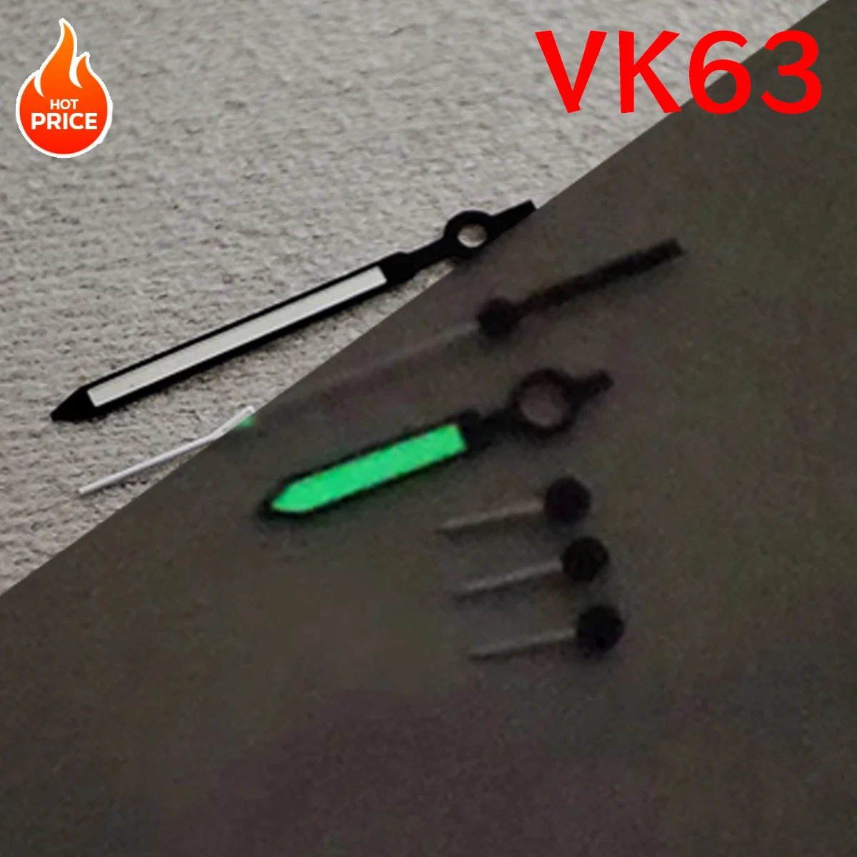VK63 الأيدي ووتش اكسسوارات 6 ساعة دبابيس مؤشر أسود الأخضر توهج مناسبة لحركة الكوارتز VK63 تعديل ساعة الأيدي